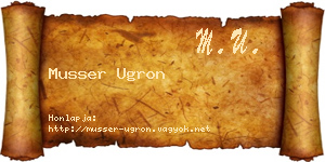 Musser Ugron névjegykártya